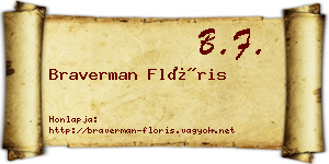 Braverman Flóris névjegykártya